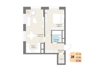 49,8 м², 2-комнатная квартира 8 800 000 ₽ - изображение 105