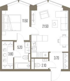 46,3 м², 1-комнатная квартира 15 500 000 ₽ - изображение 141
