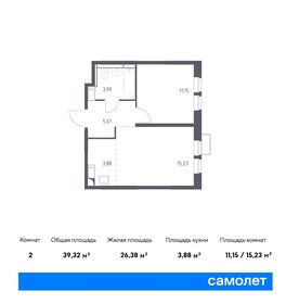 Квартира 39,3 м², 1-комнатная - изображение 1