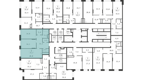 75 м², 2-комнатная квартира 17 750 000 ₽ - изображение 132