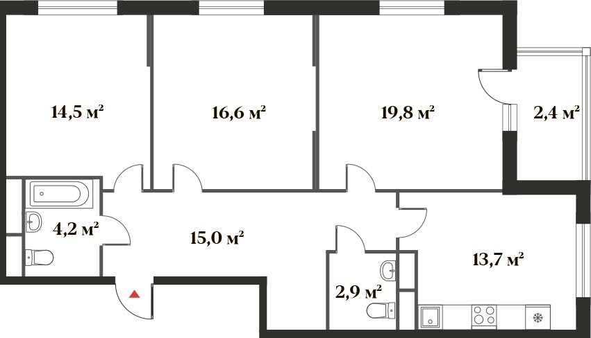 89,1 м², 3-комнатная квартира 22 339 194 ₽ - изображение 1