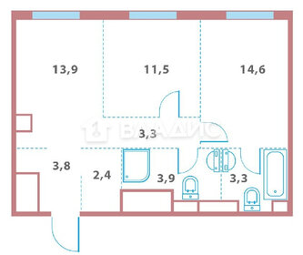 Квартира 58,1 м², 2-комнатная - изображение 2