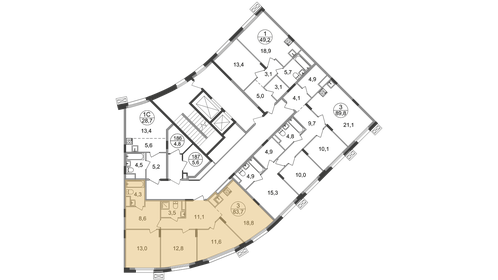 79,4 м², 3-комнатная квартира 23 600 000 ₽ - изображение 144
