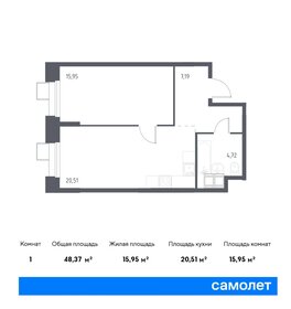 Квартира 48,4 м², 1-комнатные - изображение 1