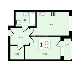 Квартира 36,4 м², 1-комнатная - изображение 1