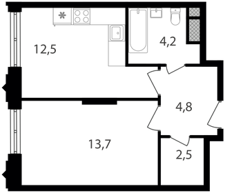 37,1 м², 1-комнатная квартира 13 689 900 ₽ - изображение 73
