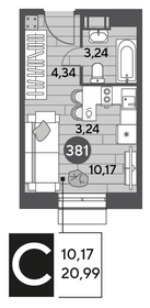 Квартира 21 м², студия - изображение 1