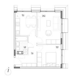 38,1 м², 1-комнатная квартира 6 200 000 ₽ - изображение 58