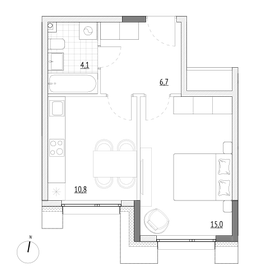 Квартира 36,6 м², 1-комнатные - изображение 1