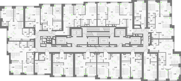 61,2 м², 2-комнатные апартаменты 26 000 000 ₽ - изображение 165