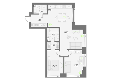 69 м², 3-комнатные апартаменты 24 000 000 ₽ - изображение 112