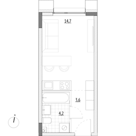 Квартира 22,5 м², студия - изображение 1