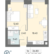 Квартира 36,8 м², 1-комнатная - изображение 2