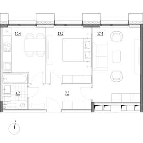 44,5 м², 2-комнатные апартаменты 7 943 250 ₽ - изображение 68