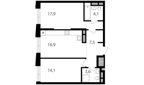 64 м², 3-комнатная квартира 19 000 000 ₽ - изображение 131