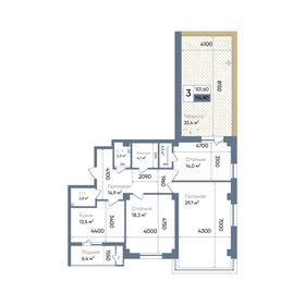 Квартира 114,8 м², 3-комнатная - изображение 1