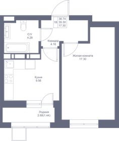 36,7 м², 1-комнатная квартира 8 964 560 ₽ - изображение 103