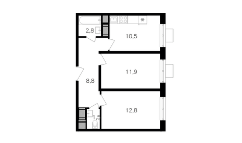 49,5 м², 2-комнатная квартира 19 552 500 ₽ - изображение 63