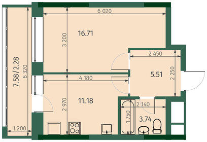 Квартира 39,4 м², 1-комнатная - изображение 1