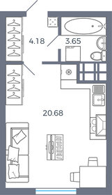 Квартира 28,5 м², 1-комнатная - изображение 1