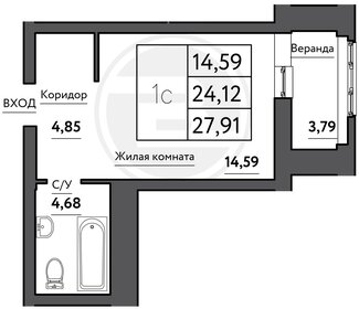 Квартира 27,9 м², студия - изображение 1