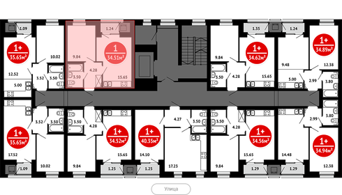 Квартира 34,5 м², 1-комнатная - изображение 2