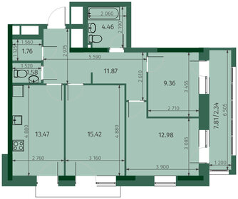 Квартира 73,2 м², 3-комнатная - изображение 1