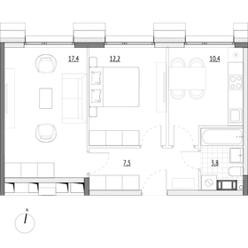 51,3 м², 2-комнатные апартаменты 9 028 800 ₽ - изображение 64