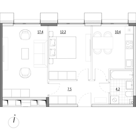 38,9 м², 1-комнатная квартира 7 400 000 ₽ - изображение 47