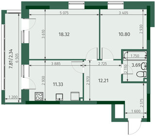 Квартира 58,7 м², 2-комнатная - изображение 1