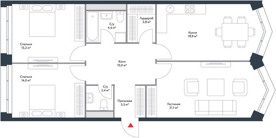 18,7 м², апартаменты-студия 4 699 000 ₽ - изображение 33