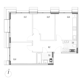 Квартира 64,8 м², 3-комнатные - изображение 2
