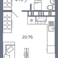 Квартира 28,6 м², 1-комнатная - изображение 1