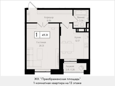 45,5 м², 1-комнатная квартира 23 727 626 ₽ - изображение 13