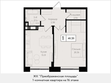 45,5 м², 1-комнатная квартира 28 235 576 ₽ - изображение 15