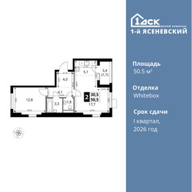 Квартира 50,5 м², 2-комнатная - изображение 1