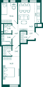 59,8 м², 2-комнатная квартира 11 158 823 ₽ - изображение 7