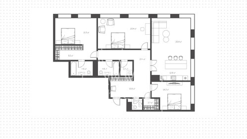 Квартира 136,9 м², студия - изображение 1