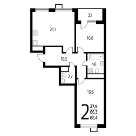68,5 м², 2-комнатная квартира 16 912 650 ₽ - изображение 90