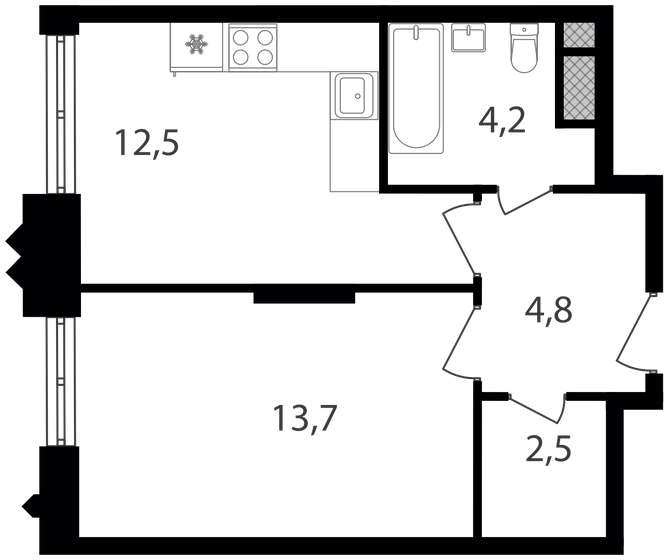 37,7 м², 1-комнатная квартира 12 474 930 ₽ - изображение 23