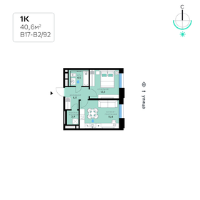 55,3 м², 1-комнатная квартира 19 500 000 ₽ - изображение 121