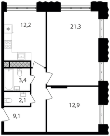 Квартира 61 м², 2-комнатные - изображение 1