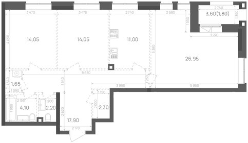 Квартира 96 м², 3-комнатная - изображение 1