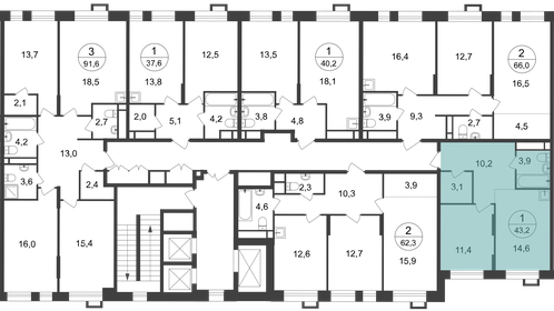 Квартира 43,2 м², 1-комнатная - изображение 2