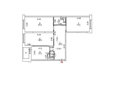 Квартира 93,8 м², 3-комнатная - изображение 1