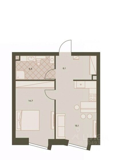 42,5 м², 1-комнатная квартира 20 550 000 ₽ - изображение 1