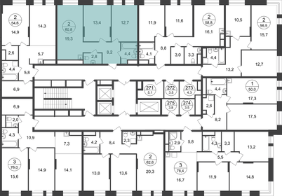 Квартира 60,8 м², 2-комнатная - изображение 2