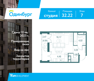 30,3 м², квартира-студия 7 400 000 ₽ - изображение 139