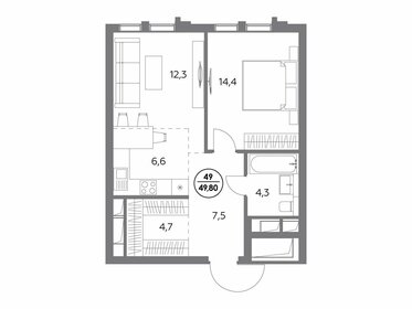 52,7 м², 1-комнатные апартаменты 19 250 000 ₽ - изображение 94