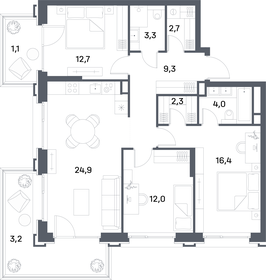 88,3 м², 3-комнатная квартира 39 156 544 ₽ - изображение 33